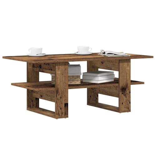 Vetnasa Mesa de Centro Madera ingeniería Madera Envejecida 102x55x42 cm Mobiliario, Mesas, Mesas Decorativas, Mesas de Centro Marrón 16,5 KG
