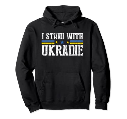 Stand With Ukraine I Support Ucrania bandera de Ucrania colores Sudadera con Capucha