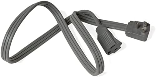Heavy Duty Extension Cord 3 Ft Wire Gray for Air Conditioner Refrigerator and Major Appliances Indoor Use Grey 3 Pronged Cord