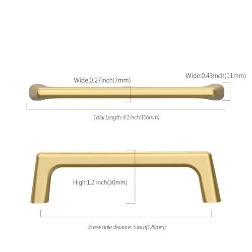 Image of 9BUILD 10 Pack 5 Inch Gold Cabinet Pulls - Kitchen Handles for Cabinets