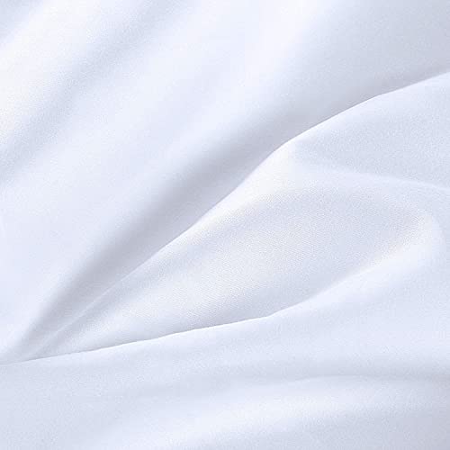 Image of Flat Sheets - Pack of 6 Soft Brushed Microfiber Fabric Shrinkage & Fade Resistant Top Sheet Easy Care (Double 90x100 inch White)