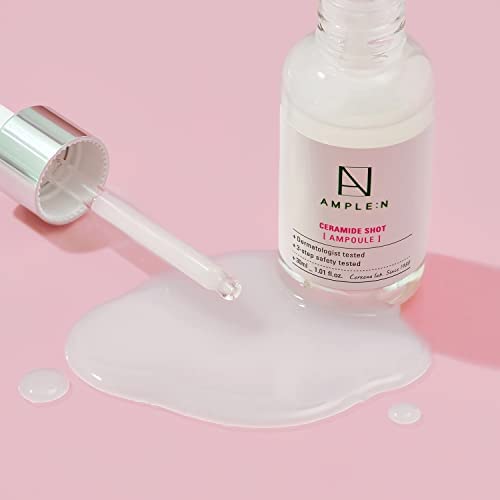 Ample:n Ceramide Shot Ampoule – Anti Aging And Hydrating Serum With Ceramide For Deep Moisturization – For Dry & Rough Skin To Reduces Wrinkles & Repairs Skin, 1.01 Fl.oz. #TOP5