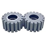 Gummi-Druckrollenräder für Kantenanleimmaschinen, 54 mm Außendurchmesser × 8 mm Innendurchmesser × 28 mm dicke Köperstruktur, grau, kompatibel mit Holzbearbeitungsförderpresssystemen, 2 Stück