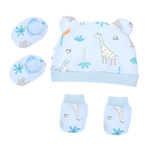 FUNOMOCYA Algodón para Recién Nacido Gorro Manoplas y Calcetines Suaves Elásticos Protección Cálida para Cuidado Niña Recién Nacido Unisex