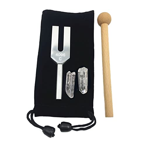 【UNI STONE】 音叉 4096Hz 浄化 クリスタルチューナー 木製マレット 天然水晶ポイント2個付き 5点セット 【UNI STONE】 音叉 4096Hz 浄化 クリスタルチューナー 木製マレット 天然水晶ポイント2個付き 5点セット