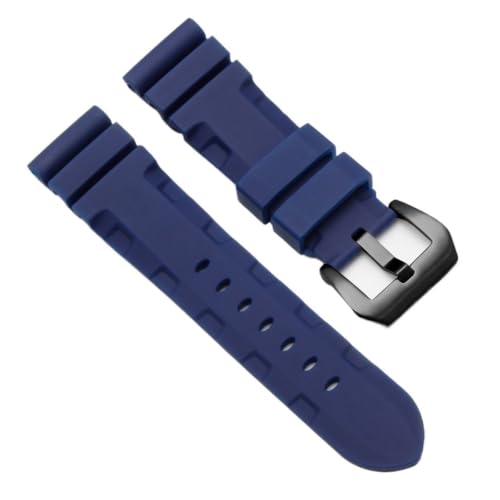 Correa de silicona negra de 22mm para Panerai PAM01209 en actividades de buceo