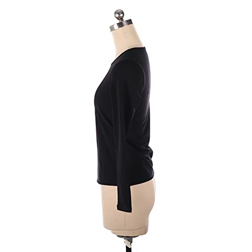 Tops de treinamento de patinação artística, simples, cor sólida, confortável, mangas compridas, adul