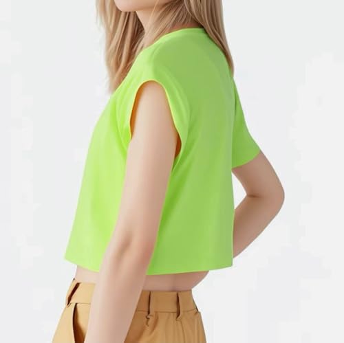 Girls Cropped T-Shirt Short Sleeve Round Neck Cotton Comfy Y2k Basic Cute Dance Crop Tops Tees for Kids2