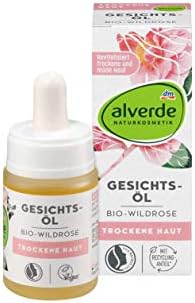 Alverde Wild Rose Facial Oil - Anti-Ageing - With Oils of Rose-Hip, Jojoba, Almond & Peach -Vegan / No Animal Testing - 15ml