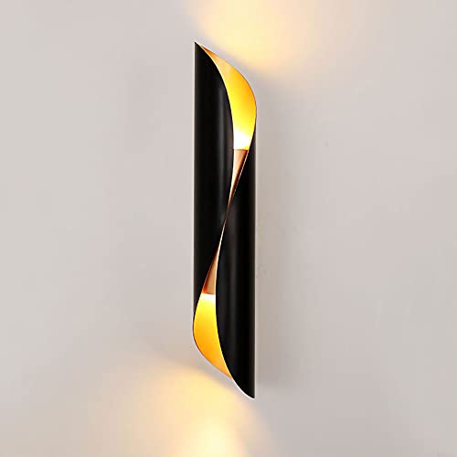 2-Lights Creative Wall Sconce with Metal Spiral Lamp Body and G9 Light Source - Modern Minimalist Decorative Wall Lamp for Bedroom, Hallway & TV Wall