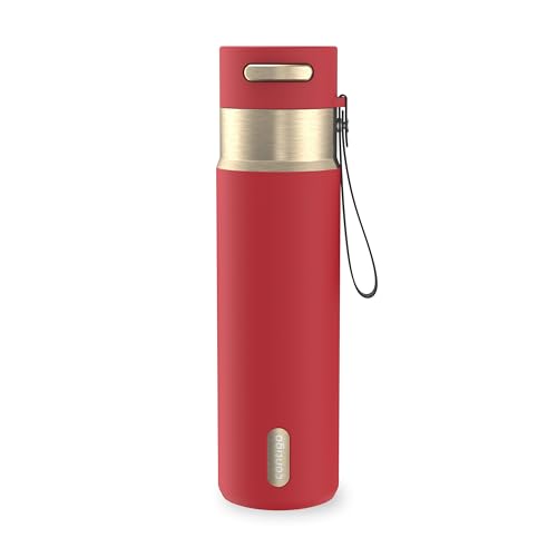 Image of Contigo AutoSeal 24 oz Stainless Steel Vacuum-Insulated Water Bottle with Leakproof Push-Button Spout & Lock, Carry Strap, BPA-Free & Lead-Free, Dishwasher Safe