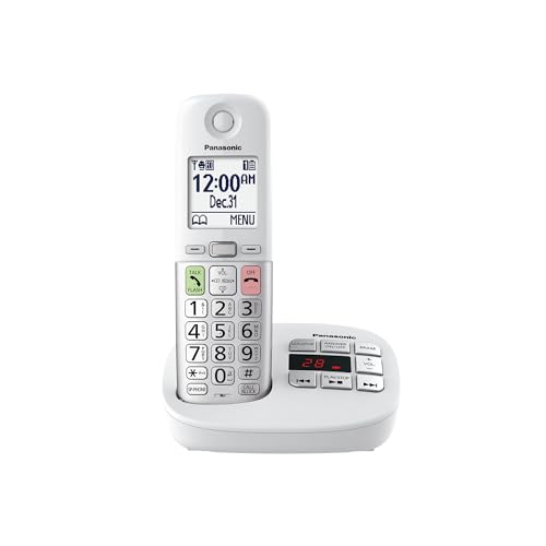 Image of Panasonic Cordless Phone, Easy to Use with Large Display and Big Buttons, Flashing Favorites Key, Built in Flashlight, Call Block, Volume Boost, Talking Caller ID, 1 Cordless Handset - KX-TGU430W
