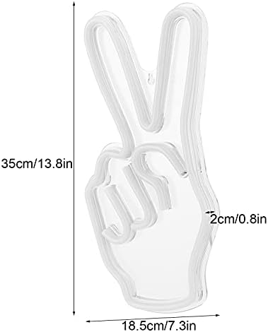 Miniatura 2 de Garosa Letrero LED de la paz de neón, luz de neón, gesto de victoria, V, lámpara decorativa creativa alimentada por USB para dormitorio, gabinete,