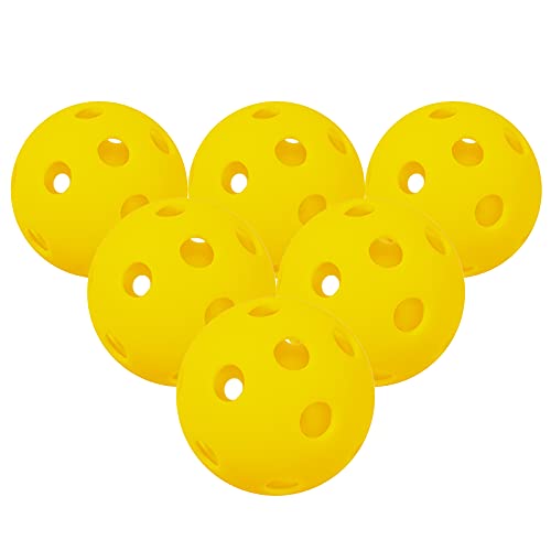 Lixada Pickleball Balls with 26 Small Precisely Drilled Holes for Indoor Court