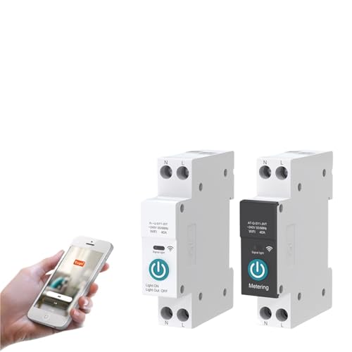 Disjoncteur intelligent WIFI 1P 40A blanc sans comptage pour rail DIN