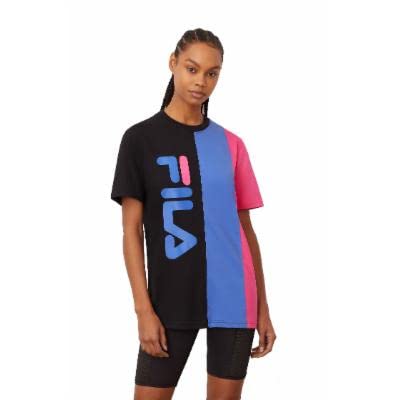 T-shirt sport Fila femme noir et bleu en taille L pour entraînement
