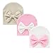 Snegyu 3 Pezzi Bambina Berretti Neonato Cappello a Maglia da Cotone cap Morbido Carino bebé Cappello Nursery Berretto 0-3 Mesi