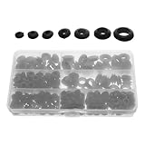 Homoyoyo 260pcs Black Rubber Grommet Kit Double-Sided Cable Seal Rings for Wire Management 4-14mm Waterproof O-Rings Electrical Wire Gasket Set for Industrial and Automotive Use