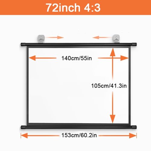 Pantalla de proyector manual 72 pulgadas 4:3 miniatura 7