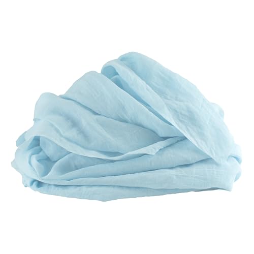 100%Mosel Tela de Muselina para decoración, Azul Claro (48 cm x 5 m), 66 g/m², Camino de Mesa Muy Fino, Delicada decoración para Ocasiones Especiales