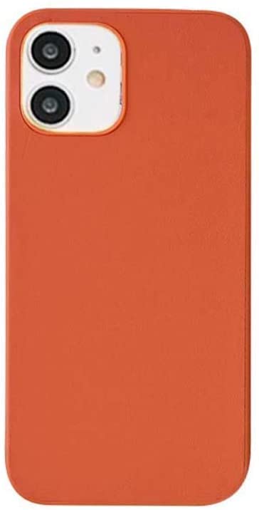 Coque iPhone 12 Mini orange en cuir synthétique antichoc