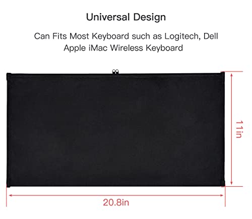 Keyboard Dust Cover for Universal Keyboards, 108 Keys Wireless/Wired Full Size PC Computer Mechanical Gaming Keyboard Protector, Logitech/iMac Magic Keyboard Sleeve Dust Cover Bag, Black by imComor - Image 2