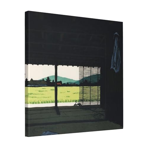 絵画 フレーム装飾画 海野光弘 縁通し キャンバスアート アートパネル 壁画 壁掛け 絵 モダンアート 版画 壁飾り 世界の名画 ポスター 40x40cm