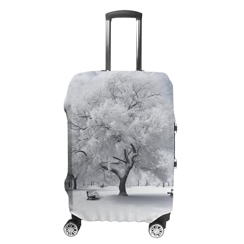 White Snow Tree Suitcase Cover Washable Luggage Cover Dust-proof Luggage Protector Cover Anti-Scratch Travel Suitcase Protector Fits 18-32 Inch Luggage