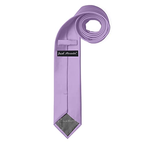 Image of Jacob Alexander Men's Slim Width 2.75 inch Solid Color Tie