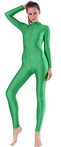 Image of speerise Women's Jumpsuits Long Sleeve Zipper Turtleneck One Piece Bodycon for Yoga Clubwear