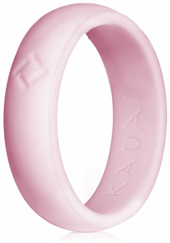 Kauai Silicone Wedding Rings - Leading Brand, from the Latest Artist Design Innovations to Leading-Edge Comfort: Pro-Athletic Ring and Elegance Collection for Women, Misty Pink, 5