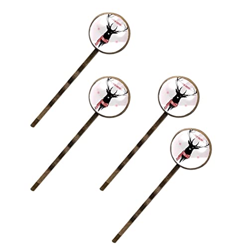 Épingles à cheveux Noël motif cerf idée cadeau femme lot de 4 pinces
