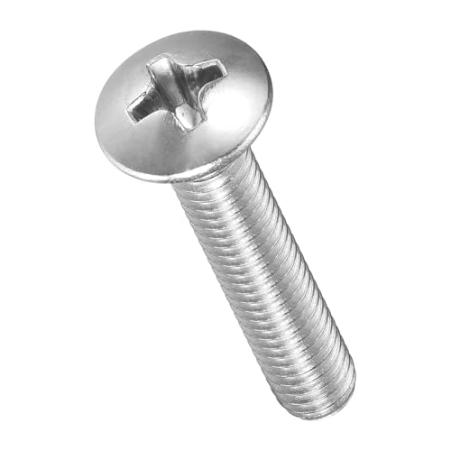 Image of METALLIXITY Semi-Countersunk Oval Head Machine Screws (M4-0.7x22) 100Pcs, 304 Stainless Steel Phillips Cross Recessed Machine Screw Bolts - for Furniture Assembly DIY Projects, Silver