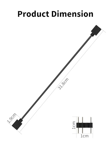 upHere Gaming ARGB-Splitterkabel,ARGB-Verlängerungskabel,5V 3-poliges adressierbares RGB-Kabel,ARGB Splitter und Fan Splitter für Computergehäuse,CPU-Kühler und 5 V RGB Lüfter,PC Kabel RGB(2er-Pack)