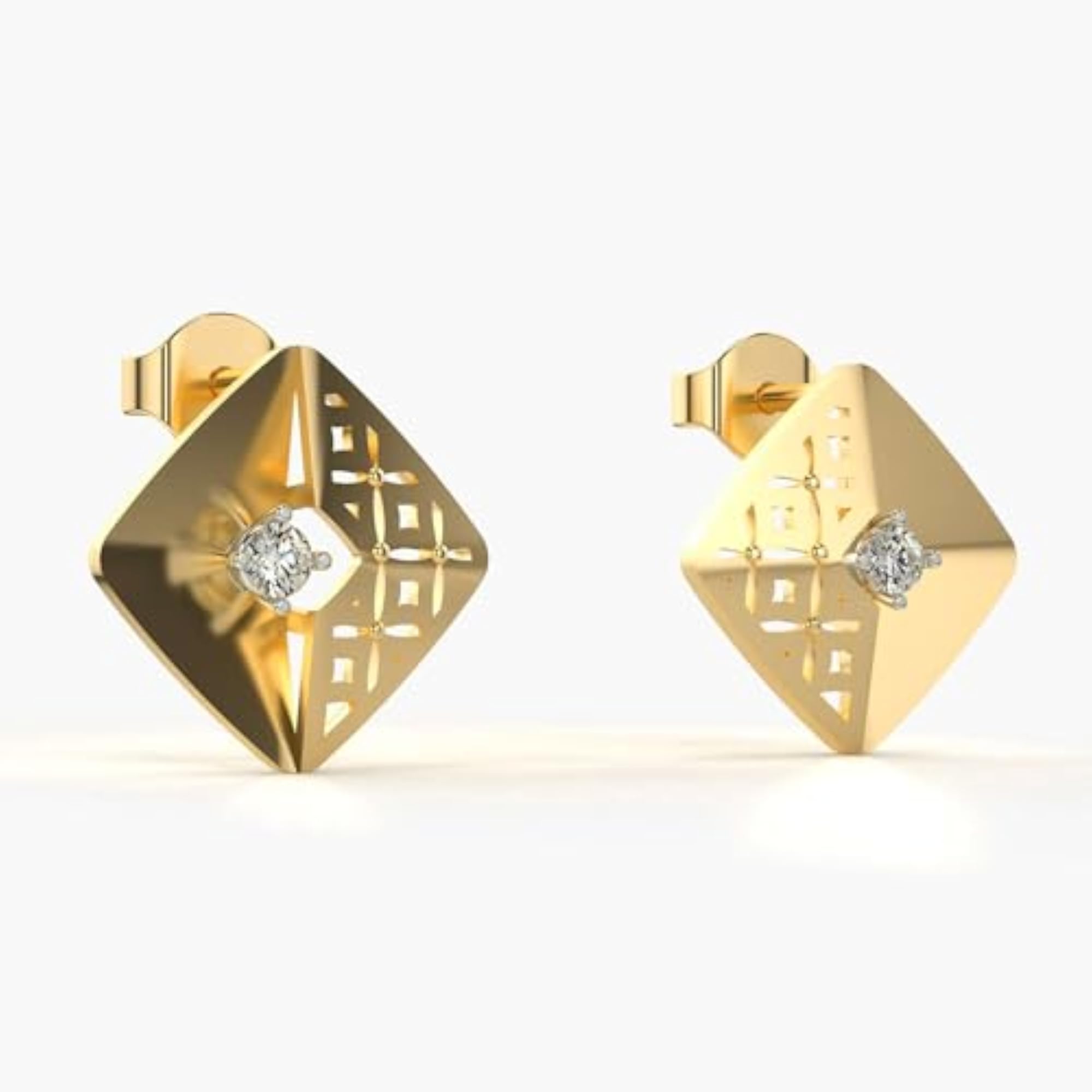 Women's Stylish Sterling Silver & Lab Grown Diamond 0.11cts Earrings