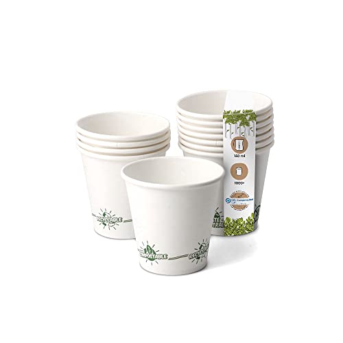 BIOZOYG Bicchieri di Carta Riciclabili Bianco con