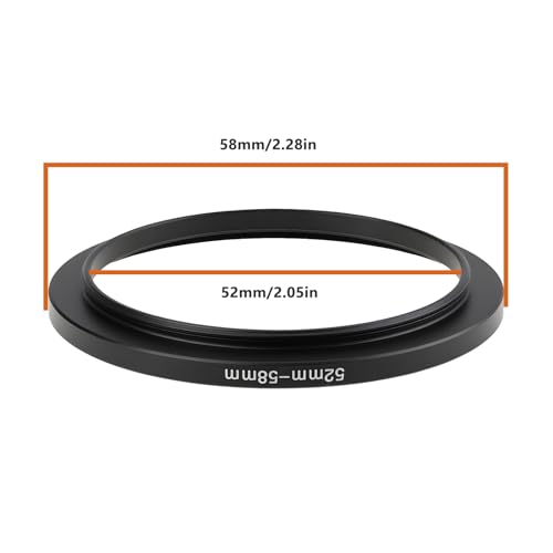 Anillo adaptador step up 2 piezas 52-58mm de aleación de aluminio para conectar lente de 52mm a 58mm miniatura 4