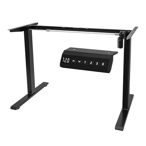Image of Electric Height Adjustable Desk Frame Only | Adjustable 100cm-160cm Table Top Sit-Stand Desk Base | Ergonomic Heavy Duty Steel Frame | Black Finish, 1-Year Warranty, Installation Option Available