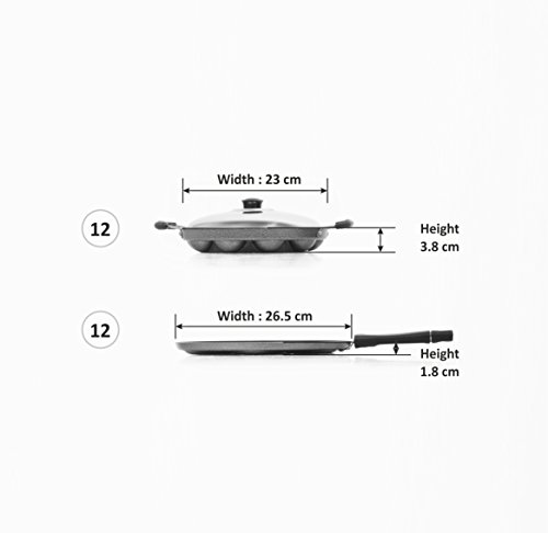 Image of Sumeet Aluminium 7-Pieces Multi Snack Maker and 12-Piece Stainless Steel Grill Appam Patra (Silver)