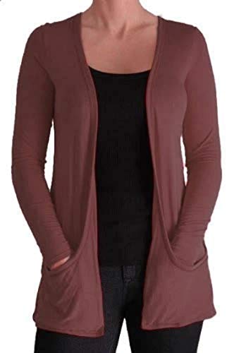 EyeCatchClothing - Atlanta sehr leichters Wasserfall Style Jäckchen Cardigan Braun, Grösse: Small/Medium EyeCatchClothing - Atlanta sehr leichters Wasserfall Style Jäckchen Cardigan Braun, Grösse: Small/Medium
