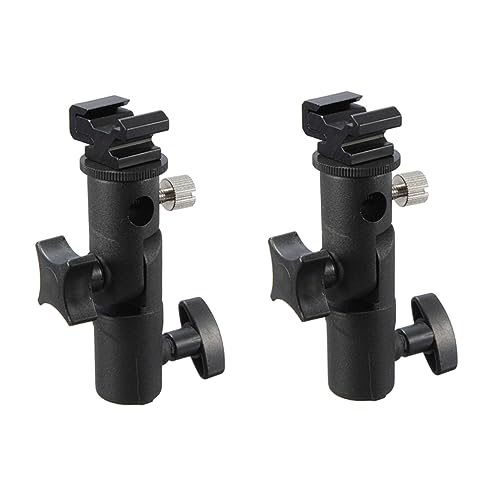 CIYODO 2pcs Flash Holder Stand Flash Holder Bracket DSLR Camera Flash Bracket Flash Holder for Light Stand Black