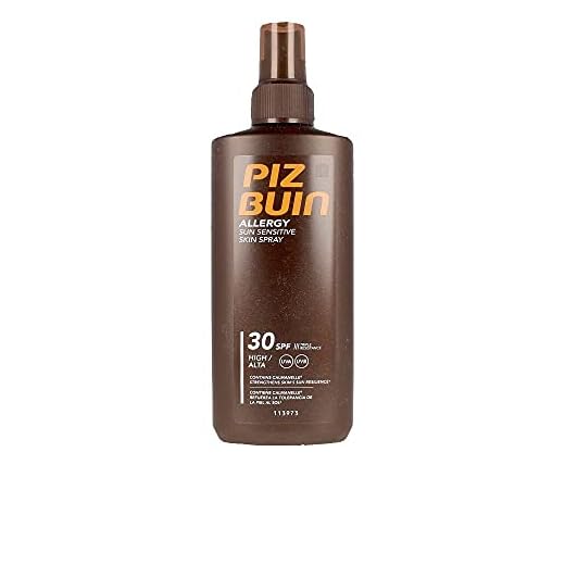 Piz Buin Allergivänlig solspray med SPF 30, solskydd för känslig hud, snabbabsorberande, 200 ml