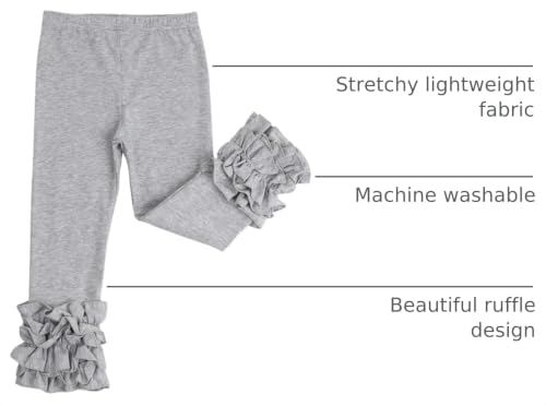 Image of HOOLCHEAN Baby Toddler and Little Girls Cotton Ruffle Leggings
