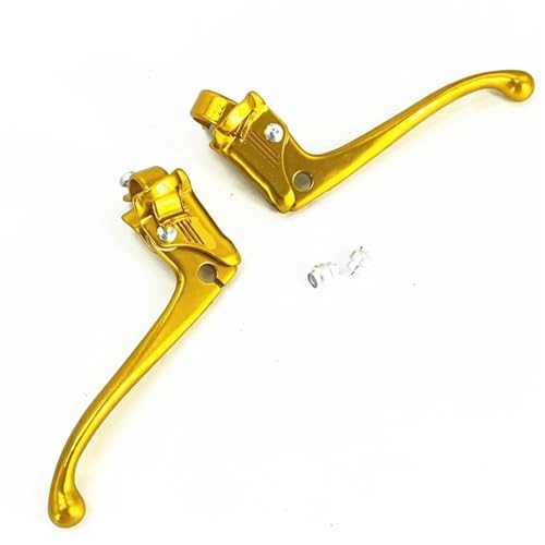 City Retro Bike Brake Levers - 22.2mm Aluminum Alloy, V Brake Levers Hinged Quick Release Clamp(Gold)