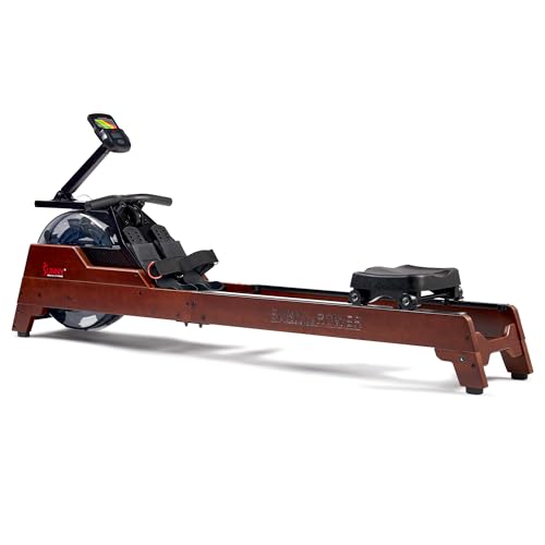 Sunny Health & Fitness Water Rowing Machine with High Dynamic Resistance Vertical Tank, Full Body Workout Exercise Equipment for Home Fitness, Free SunnyFit App Connectivity by Sunny Health & Fitness - Used condition - CA$295.96