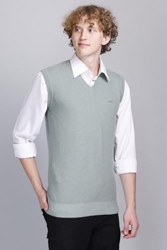 Image of V Neck Cotton Half Sweater for Man Winter Wear - Pullover Sweater for Men