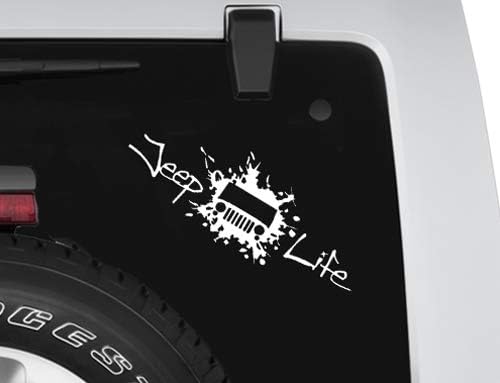 VortexSigns Jeep Life Sticker Decal for Glass 4x4 Window Wrangles Rubicon … (18", White)