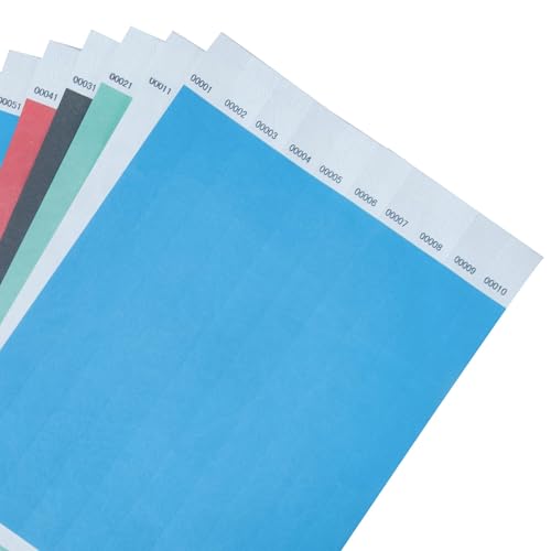 L LIKED 120 Stück Einlassbänder für Events, Wasserdichte Papierarmbänder Partybänder Kontrollbänder für Veranstaltungen, Festival und Konzerte (12 Farben)