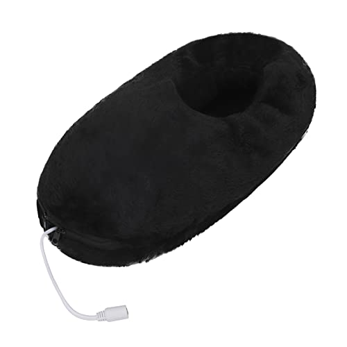 Electric Heated Thick Padded Plush Slippers, Men Women Winter USB Rechargeable Heating Pad Bootie Foot Heater Pull on Shoes Anti-Slip Thermal Indoor Slippers Boots Foot Warmer