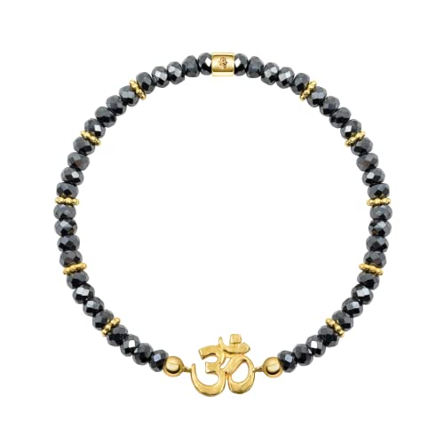 KARMA AND LUCK Charm Bracelet for Women – Amethyst, Hematite, Labradorite, Pyrite – Infinity, OM, Elephant, Dragonfly, Evil Eye – Symbolic Jewelry for Protection & Balance – Handmade in Bali